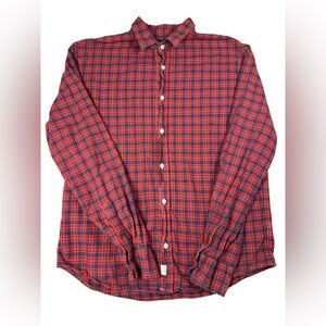 FRANK & EILEEN Red and Navy Plaid Button-Down Shirt Style: Paul Size Medium